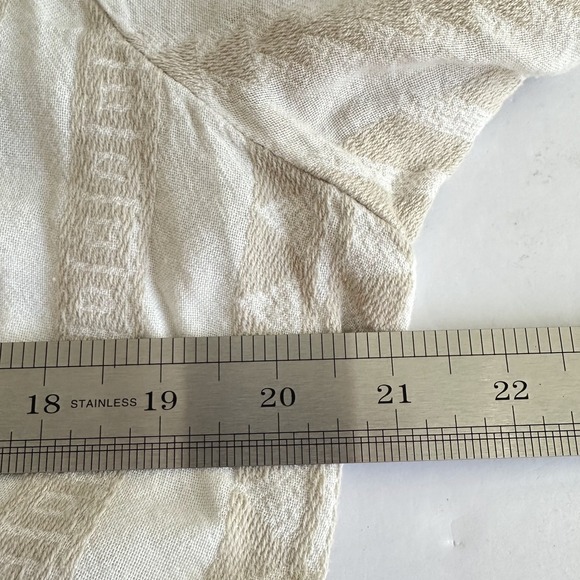 Old Navy Jacquard Mini Swing Dress Womens L Geo Beige Aztec Coastal Boho Cottage - Picture 8 of 9